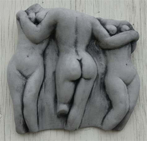 Three Nude Plaque Wall Plaques Garden Ornaments Yard Art Garden