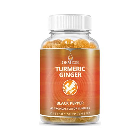 Oem Private Label Food Supplements Vegan Curcumin Turmeric Ginger