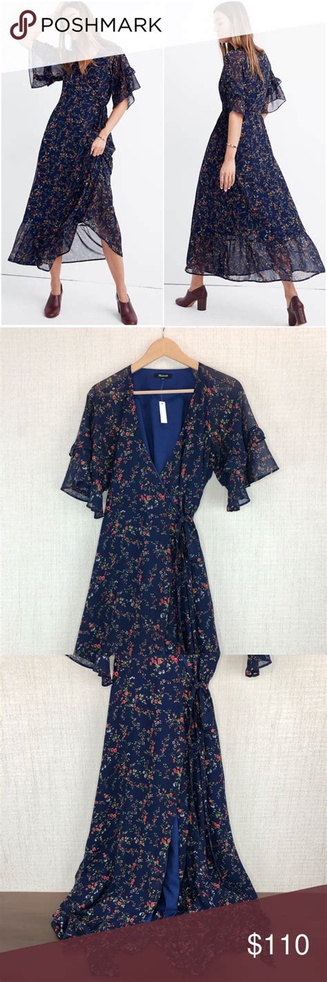 Madewell Vervain Ruffle Wrap Moonless Floral Dress Wrap Dress Floral