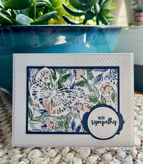 Sympathy Card Blue Wildflowers Etsy In 2024 Sympathy Cards Handmade Sympathy Cards Stampin