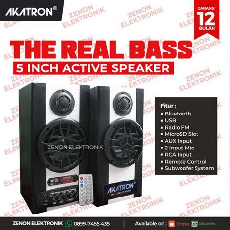 Jual SPEAKER AKTIF 5 INCH AKATRON BLUETOOTH SUBWOOFER BASS MANTAP