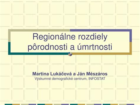 PPT Regionálne rozdiely pôrodnosti a úmrtnosti PowerPoint