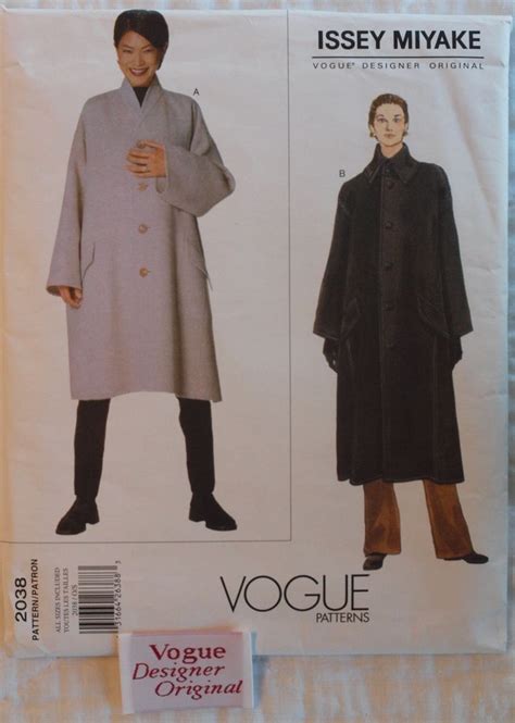 Vintage Issey Miyake Vogue Pattern 2038 Circa 1997 UNCUT Misses Coat