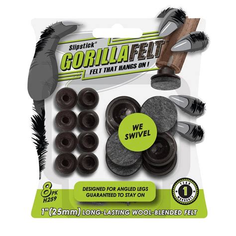 Gorilla Floor Protection Gorillafelt 1 In Swivel Felt Pads Screw In 8 Pack H259 The Home Depot