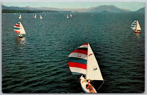 Cleverdale New York Postcard Sailing On Lake George Adirondacks