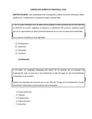 Ejercicios Procesal Civil Docx Ejercicios Derecho Procesal Civil