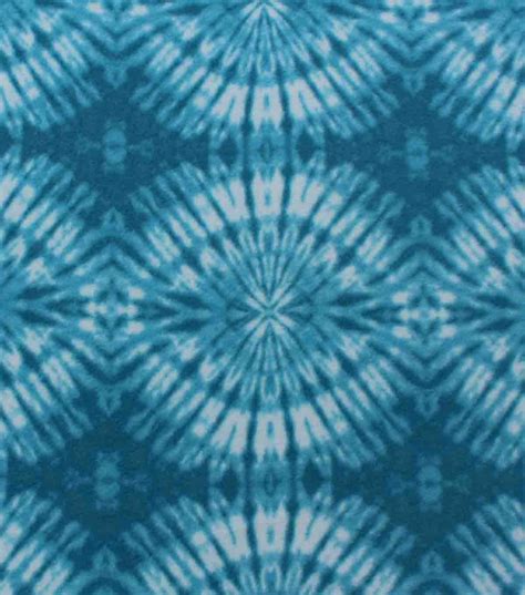 Anti Pill Fleece Fabric Light Blue Tie Dye Circle At