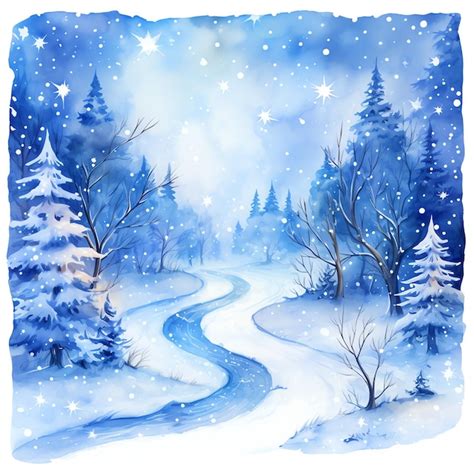 Premium AI Image | beautiful Glittering Snow Path blue ice winter ...