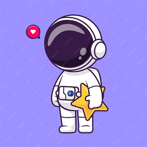 Premium Vector Cute Astronaut Holding Star Cartoon Vector Icon