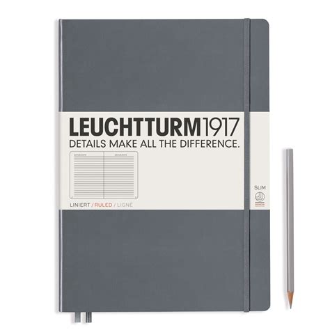 Caderno De Notas A4 Slim Capa Dura De Linhas Horizontal Leuchtturm1917