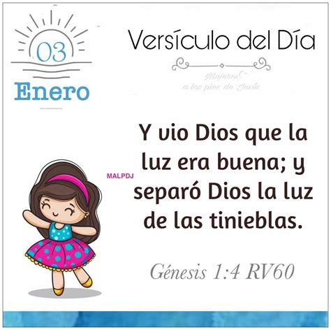 Versículo Del Día Enero 03 Génesis 1 4