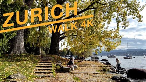 Zurich Walk On The Right Side Of The Lake Zurich In Autumn 🇨🇭 Switzerland 4k 60 Fps October