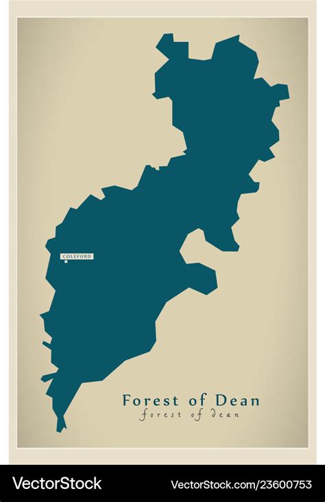 Modern Map Forest Dean District Uk Royalty Free Vector