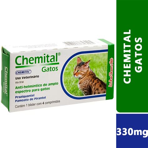 Verm Fugo Chemital Para Gatos Chemitec Comprimidos