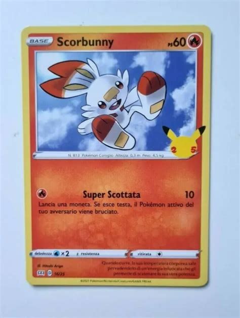 MCDONALD S POKEMON 25TH Anniversary Ita Scorbunny 16 25 No Holo New 1