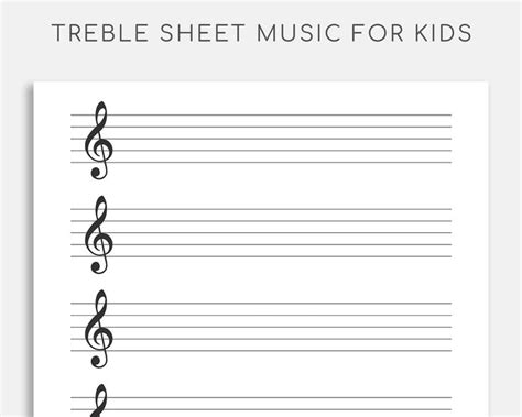 Kids Printable Treble Clef Sheet Music For Lettera4 Blank Sheet Music