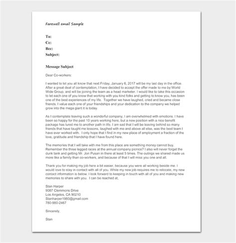 Sample Farewell Letters Format Examples And How To Write Bank Home