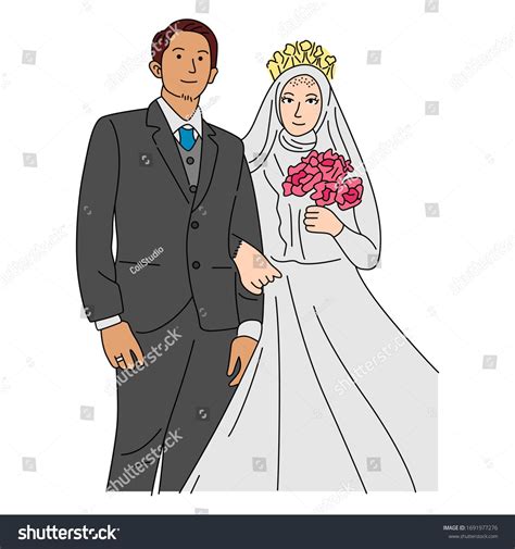 Wedding Couple Engagement Marriage Cartoon Vector Stock Vector (Royalty ...