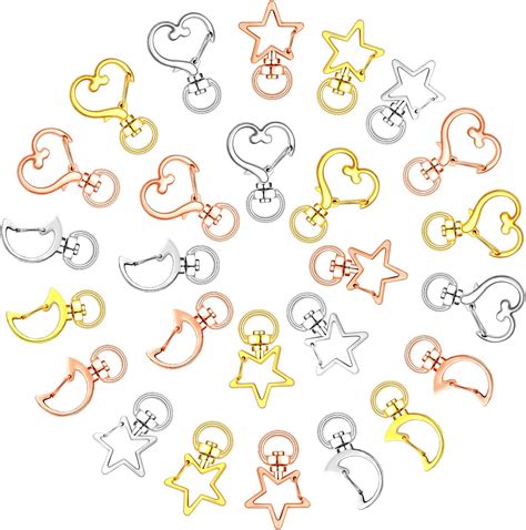 Amazon Coshar Pack Of Heart Shaped Swivel Snap Hook Metal