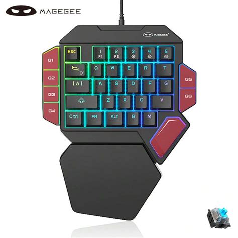 MageGee One Handed RGB Gaming Keyboard Mini 35 Keys Wired Professional