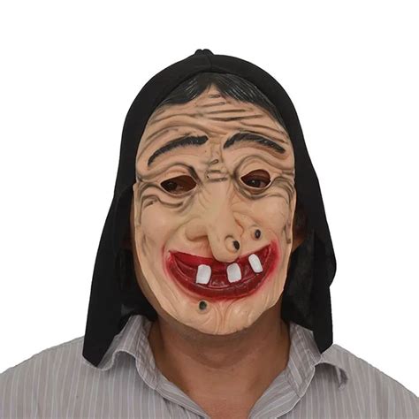 Halloween Adult Old Witch Scary Mask Realistic Latex Masks Creepy Fancy