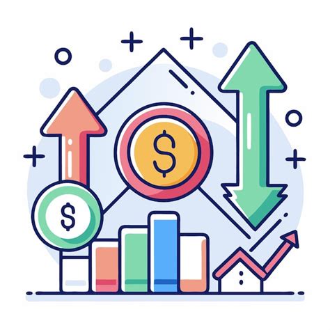 Concepto De Crecimiento Financiero Con Flechas Arriba Y Abajo Icono De