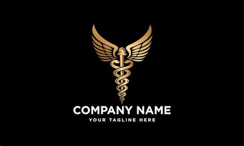 Vektor Caduceus Medizin Logo Symbol Premium Vektor