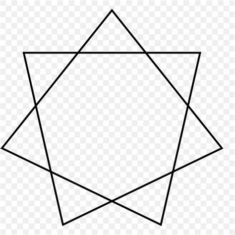 Heptagram Star Polygon Heptagon Geometry, PNG, 1024x1024px, Heptagram, Area, Black, Black And ...