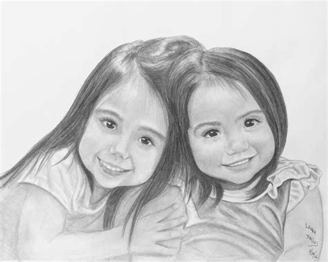 Sketch Of Two Sisters At Explore Collection Of