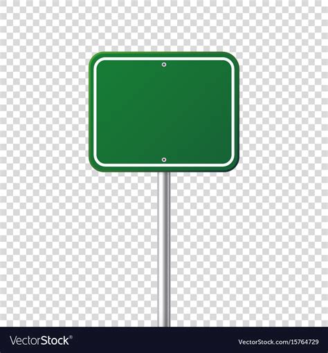 Road Green Traffic Sign Blank Board With Place Vector Image