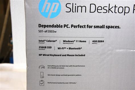 Hp Slim Desktop S01 Af2003w Intel Core 256gb Ssd 4gb Ddr4 New In Box Ebay