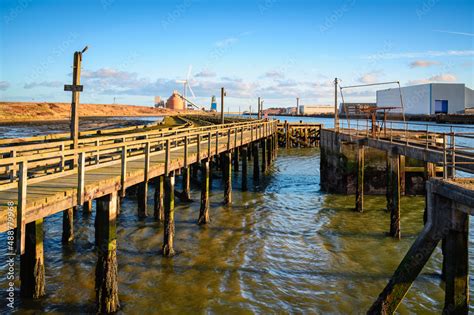 Coal Staithes In River Blyth Estuary Which Are Of Traditional Timber