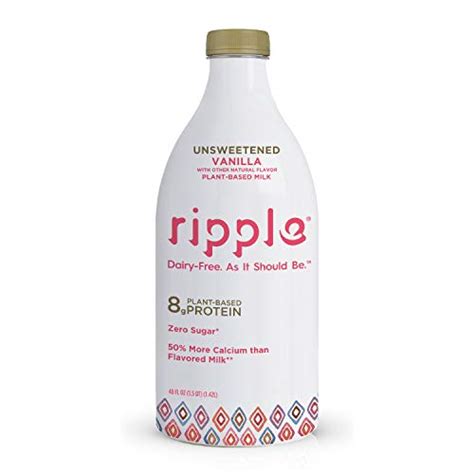 Ripple Non Dairy Milk Unsweetened Vanilla Vegan Milk With 8g Pea