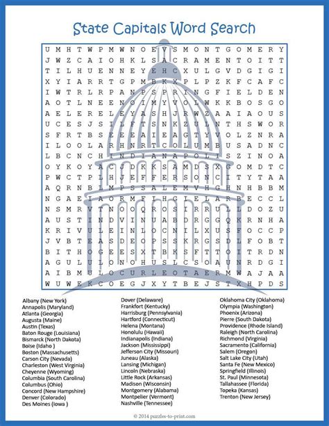 State And Capitals Worksheets