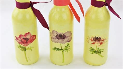 Decoupage Bottles Fast And Easy Tutorial Diy