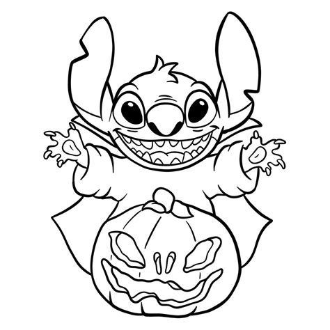 How To Draw Halloween Stitch With A Jack O Lantern