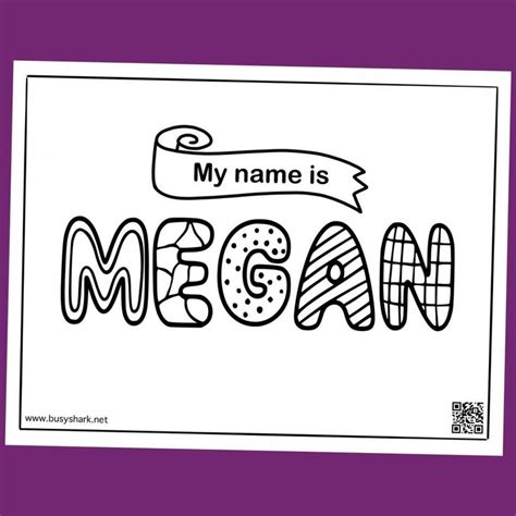 Free Coloring Page With The Name Megan Thumbnail Name Coloring