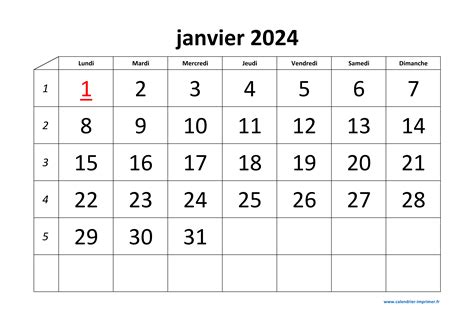 Calendrier 2024 à imprimer planner 2024 calendrier mensuel a4