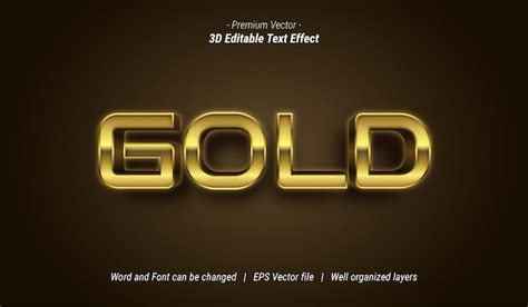 Premium Vector 3d Gold Editable Text Effect