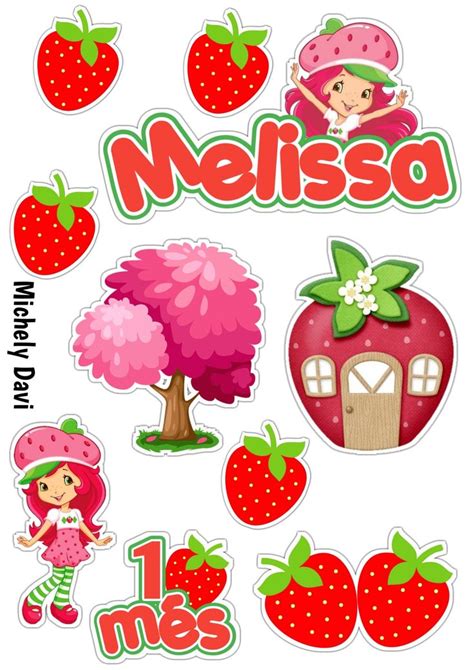 Stickers With Strawberrys And The Words Meliso On Them Including An