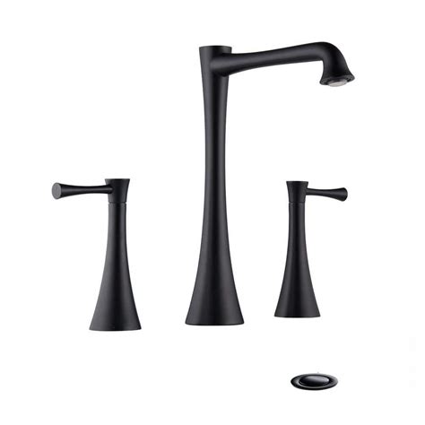 Yasinu 8 In Widespread Double Handle Bathroom Vessel Faucet Combo Kit Pop Up Drain Assembly In