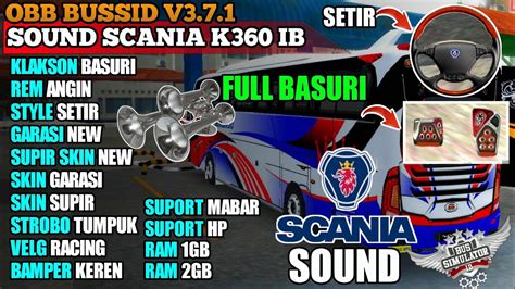 OBB BUSSID TERBARU V3 7 1 SOUND SCANIA K360 IB TERBARU Bus Simulator