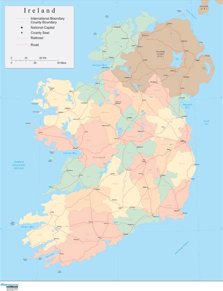 Ireland Wall Map By Map Resources Mapsales