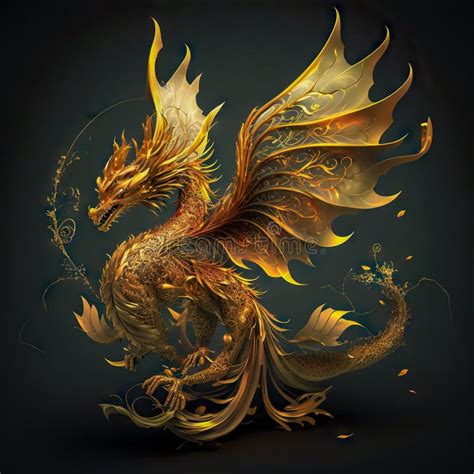 Golden Asian Dragon Stock Illustration Illustration Of Shanghai