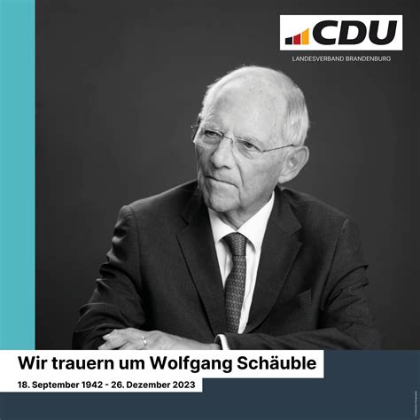 Wir trauern um Wolfgang Schäuble