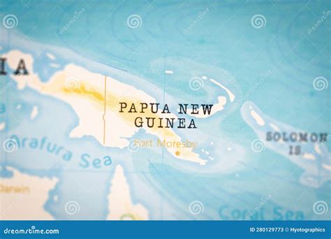 The Realistic Map Of Papua New Guinea Stock Illustration