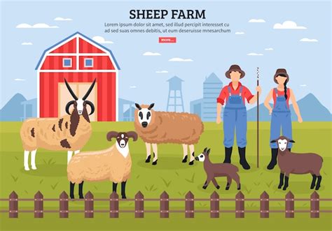 Free Vector | Sheep farm template