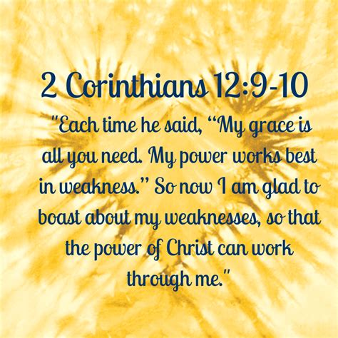 2 Corinthians 129 10 Each Time He Said My Grace Is All You Need M