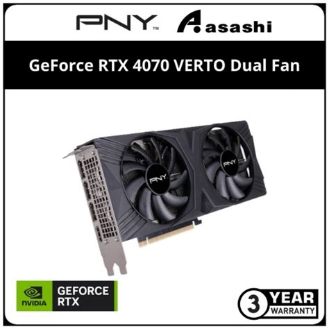 PNY GeForce RTX 4070 12GB VERTO Dual Fan Graphic Card VCG407012DFXPB1