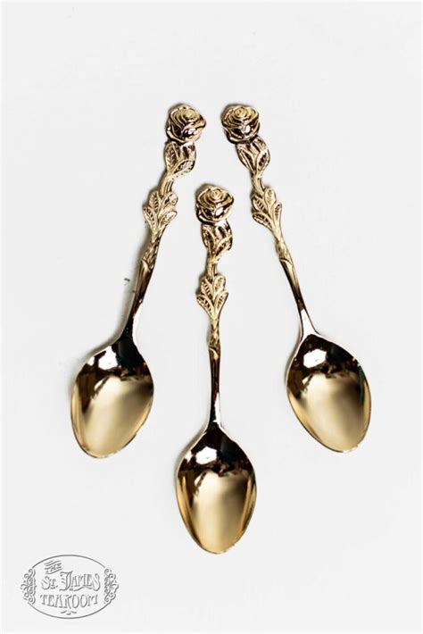 delicate gold rose tea spoon st james shop